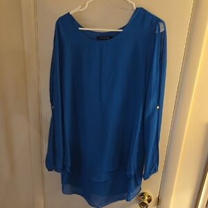 ZAC AND RACHEL Vibrant Blue Long Open Sleeve Flowey Blouse